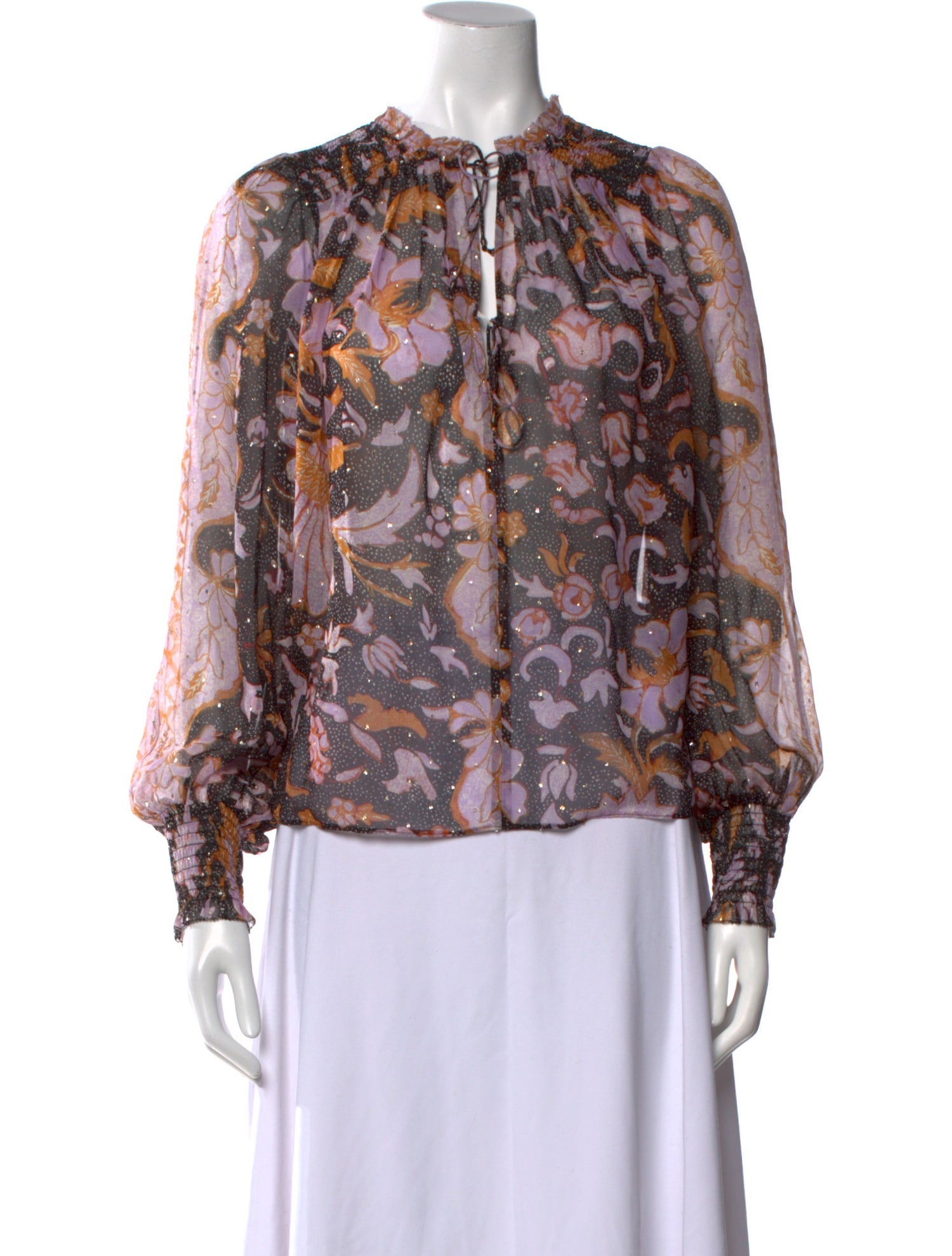 Ulla Johnson Silk Floral Print Blouse